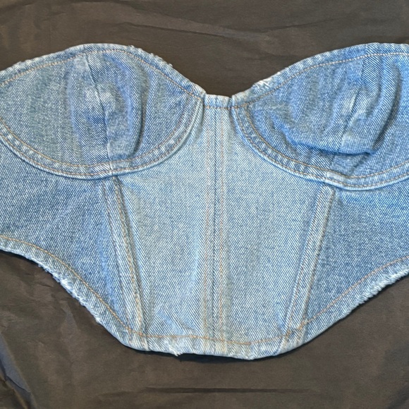 Retrofete Tops - Retrofete Denim Bustier Top